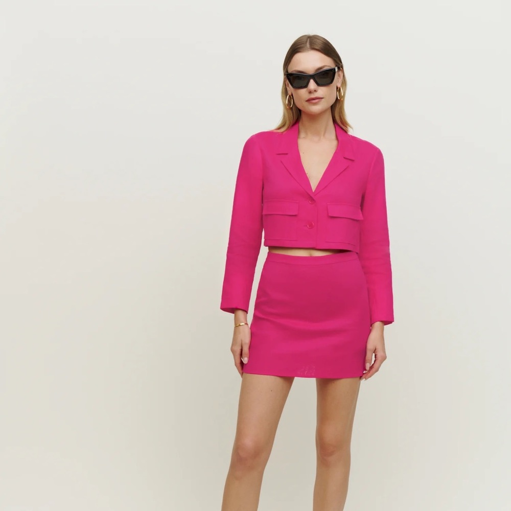 Reformation Barbie Pink Linen set size 6